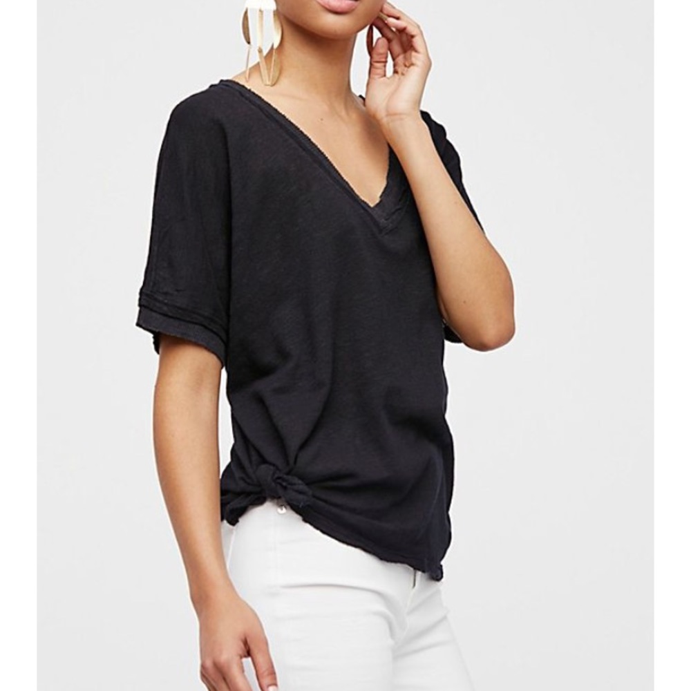 NWT Free People Take Me Tee M in Black